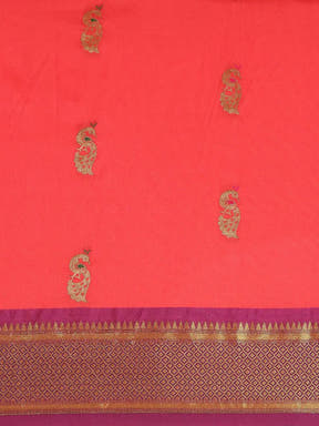 Traditonal Gajri Colour Yevla Paithani Minakari Work Silk Saree