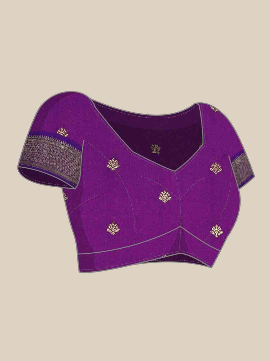 Traditonal Gajri Colour Yevla Paithani Minakari Work Silk Saree