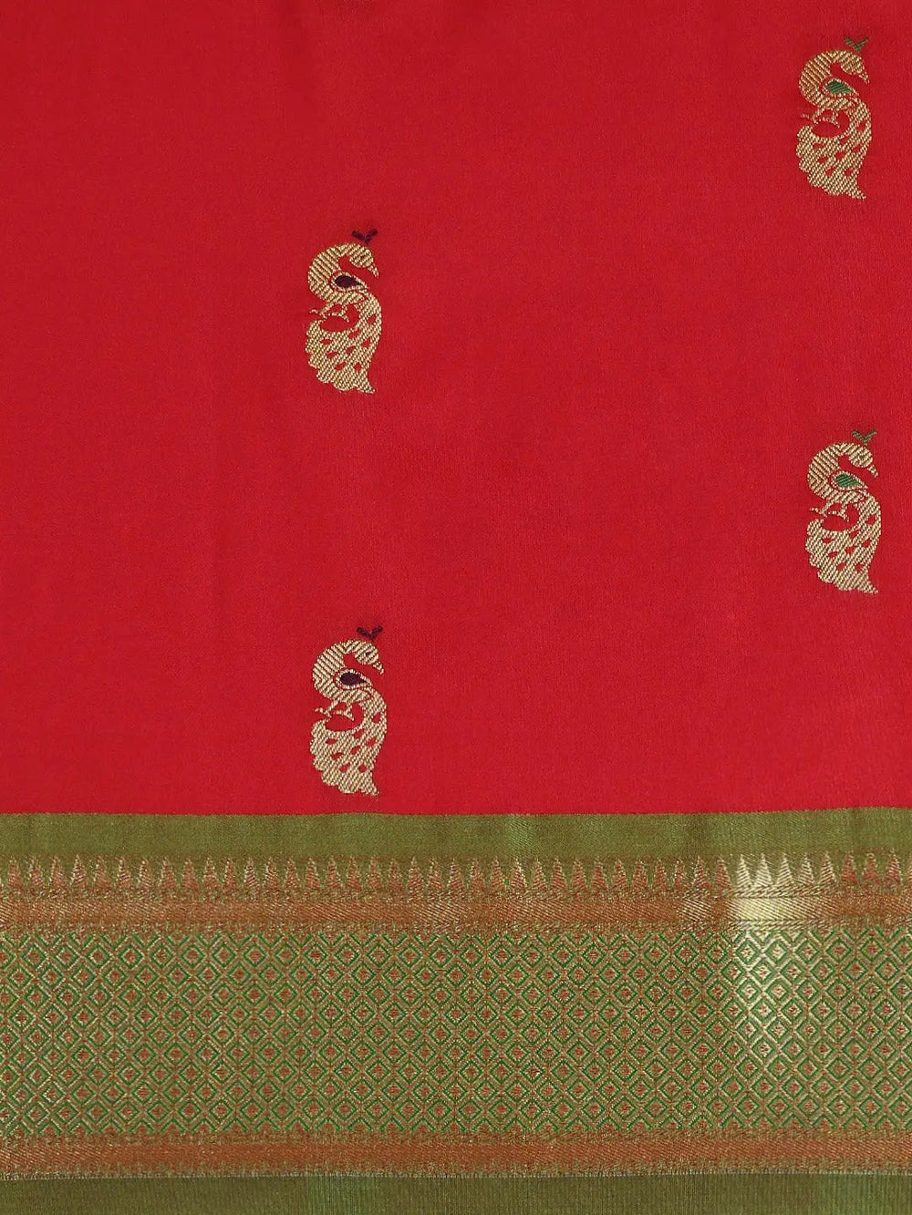 Traditional Red Colour Yevla Paithani Minakari Work Silk Saree