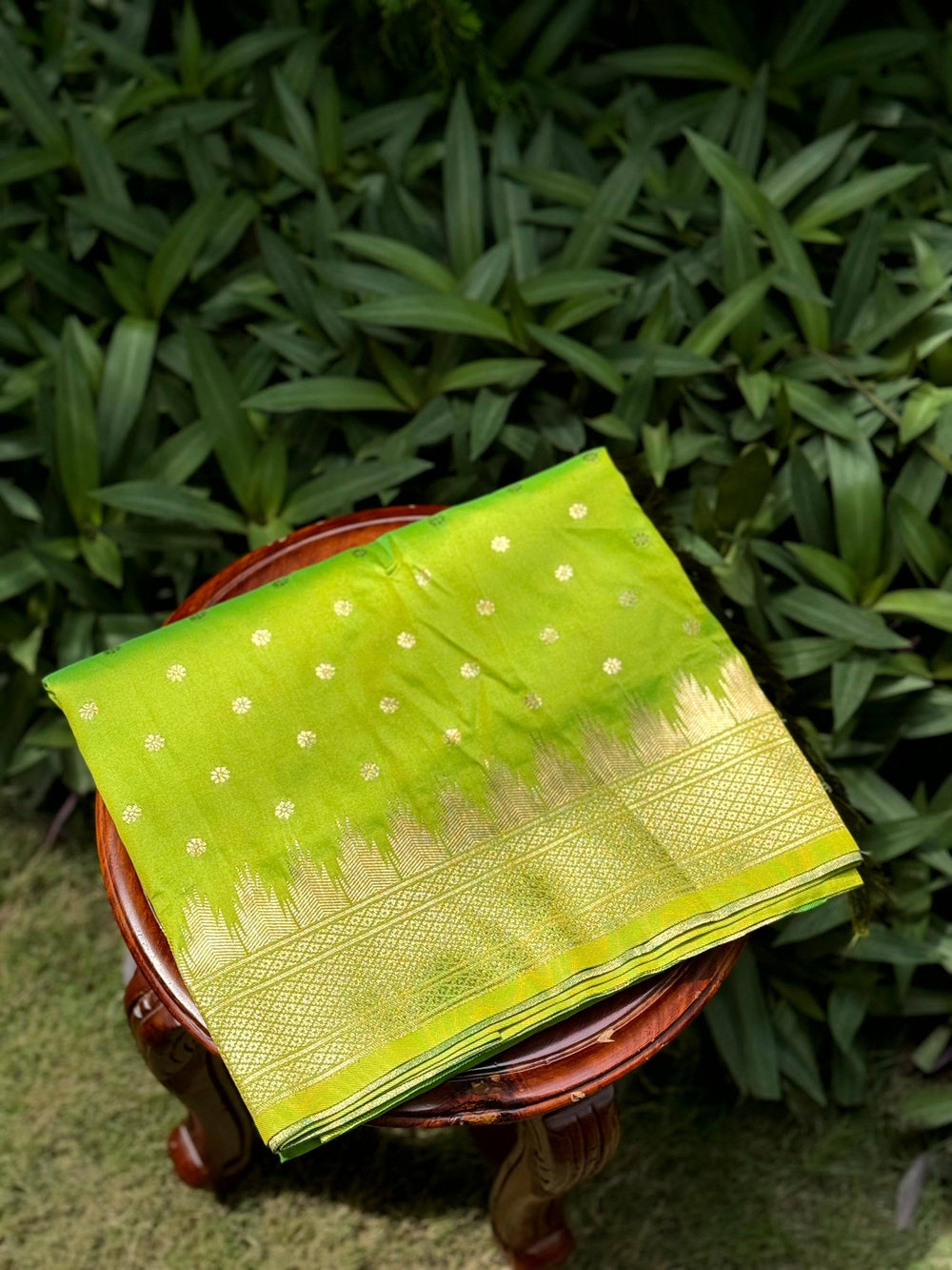 Green Dual Tone Zari Banarasi Paithani Saree