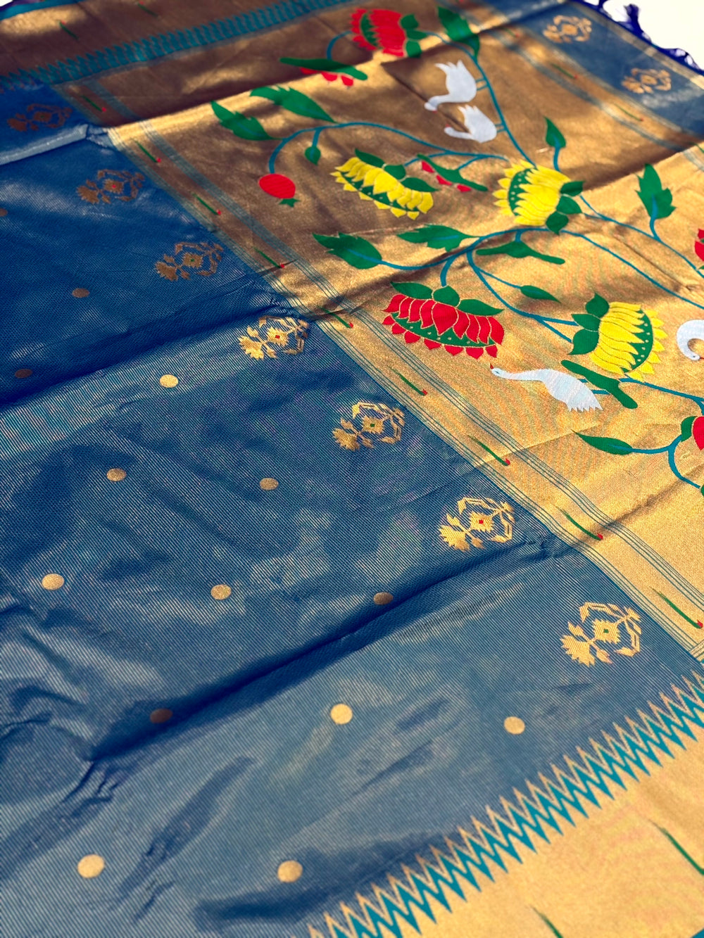 Golden Grace Zari Tissue Paithani Saree