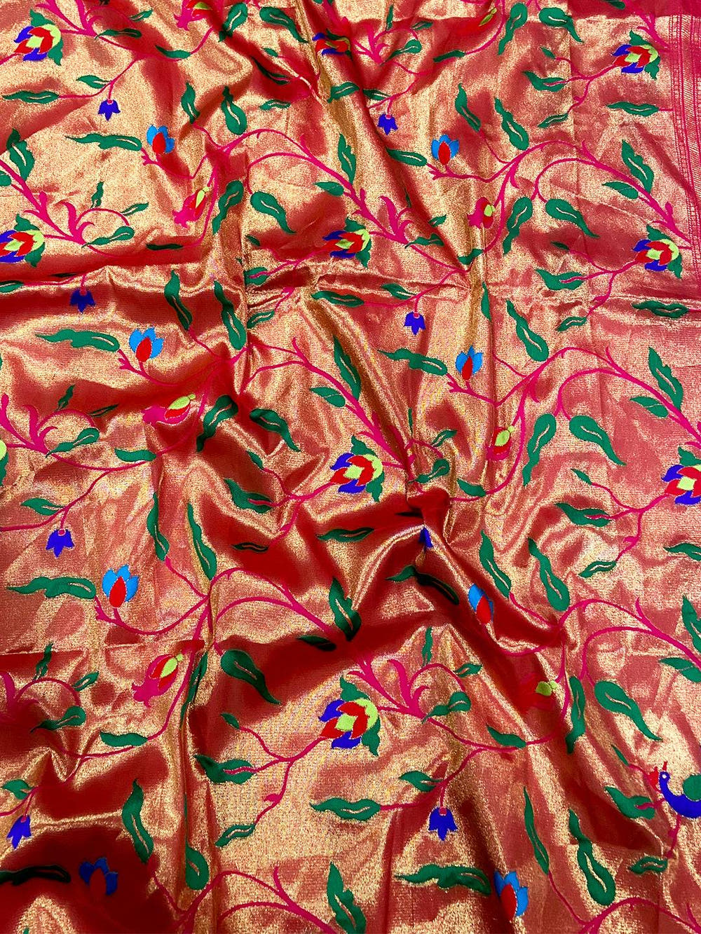 Rani Pink Yeola Paithani Soft Silk Saree