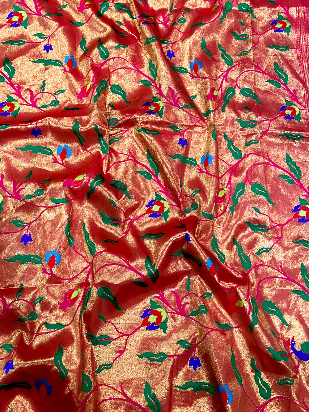 Rani Pink Yeola Paithani Soft Silk Saree
