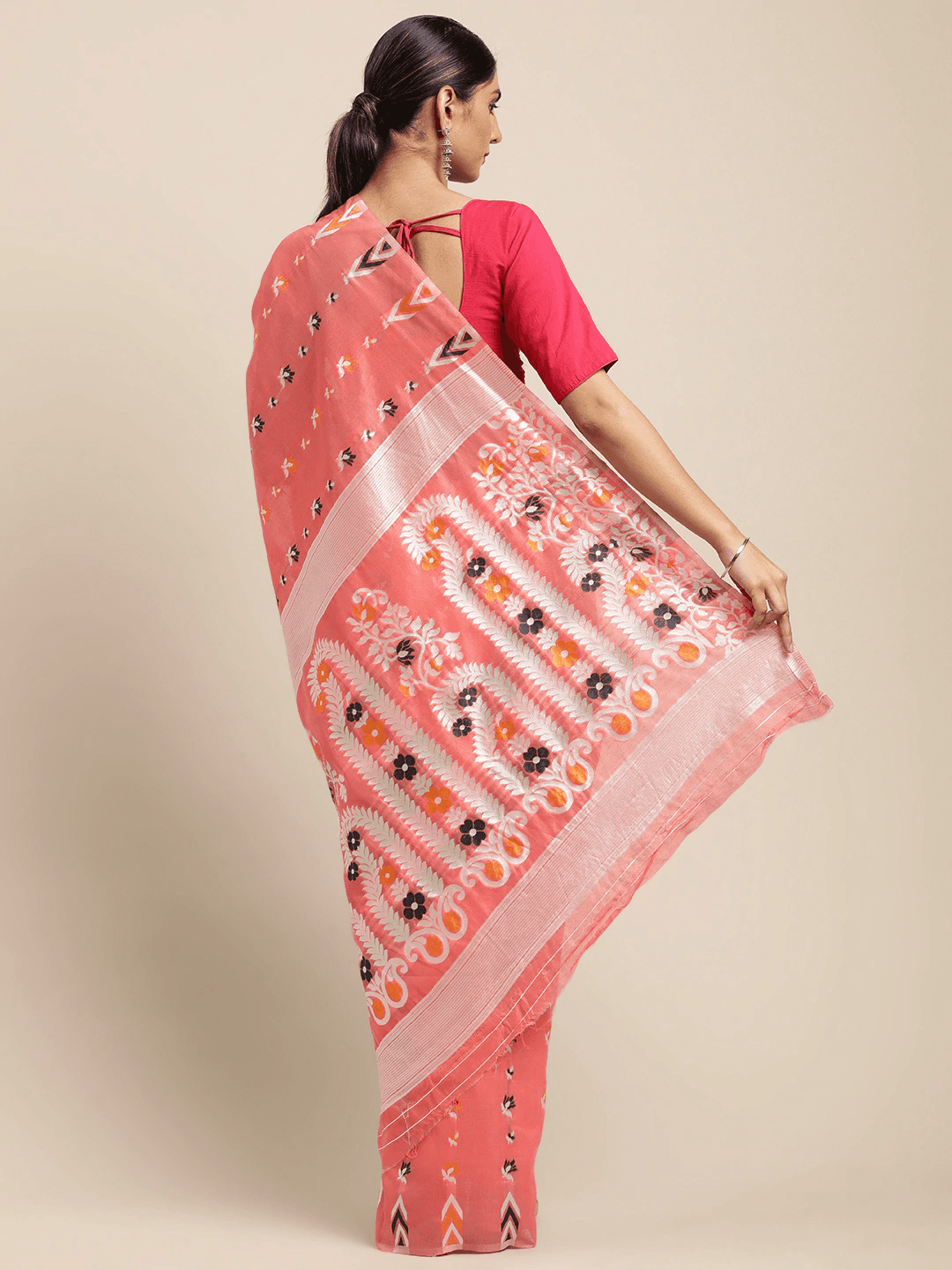 Dhakai Jamdani Cotton Silk Saree