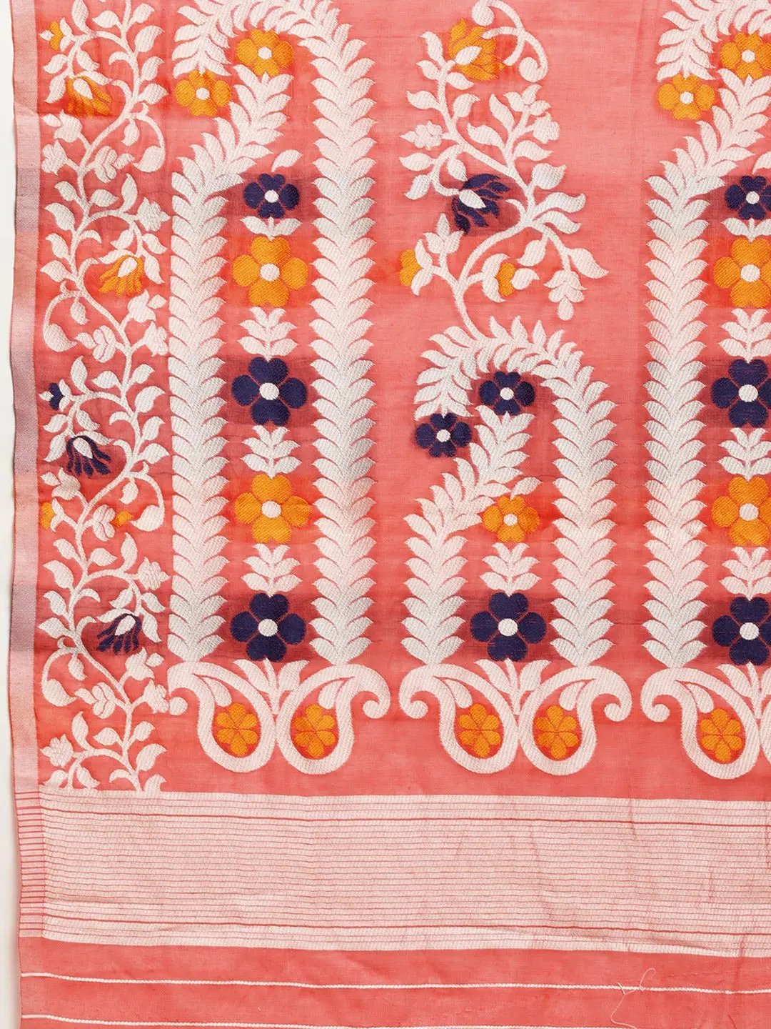 Dhakai Jamdani Cotton Silk Saree