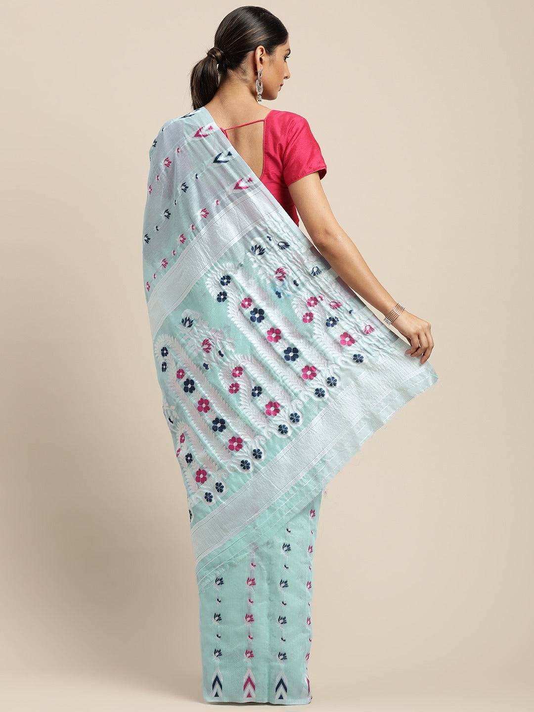 Dhakai Jamdani Cotton Silk Saree