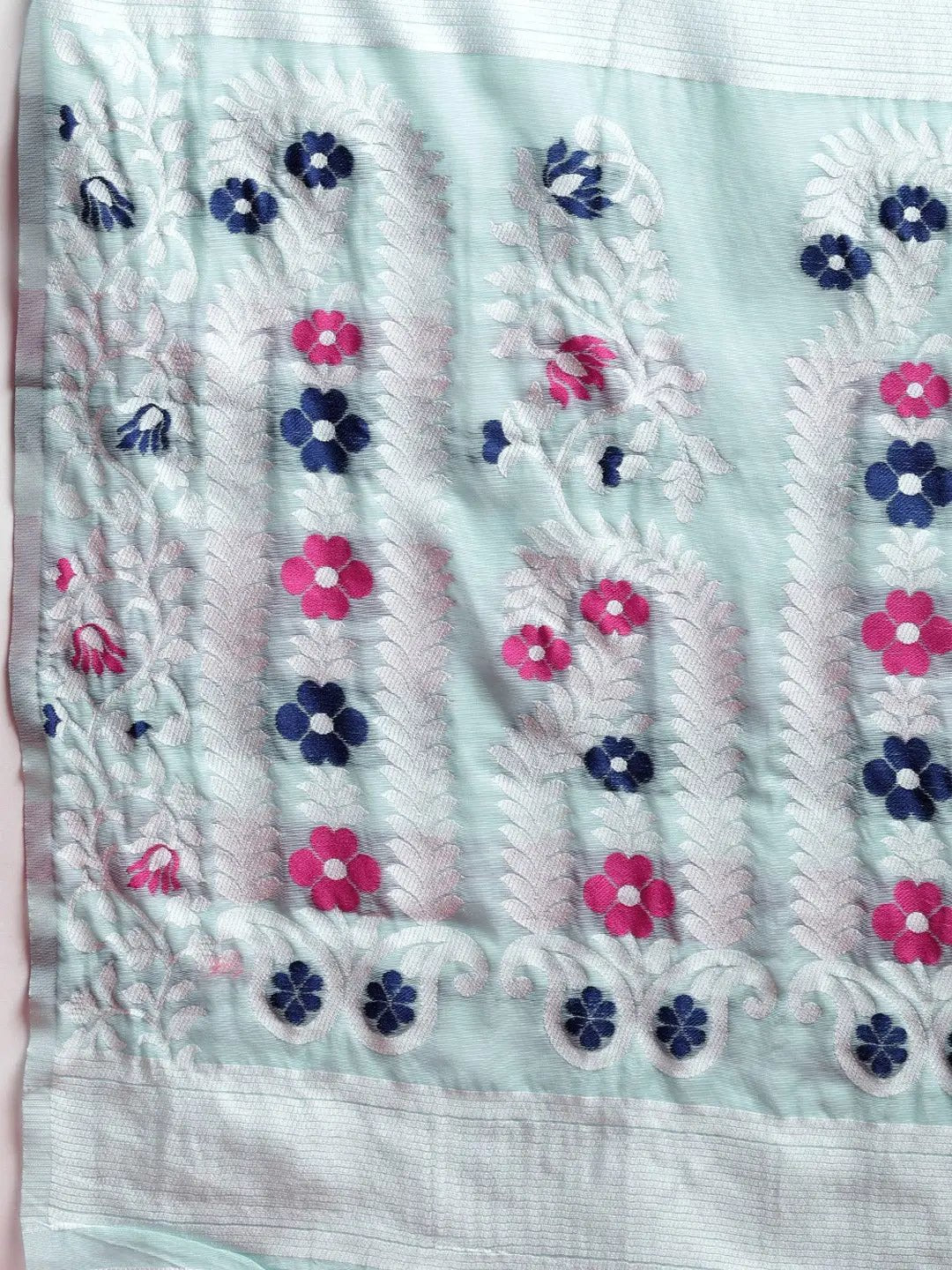 Dhakai Jamdani Cotton Silk Saree