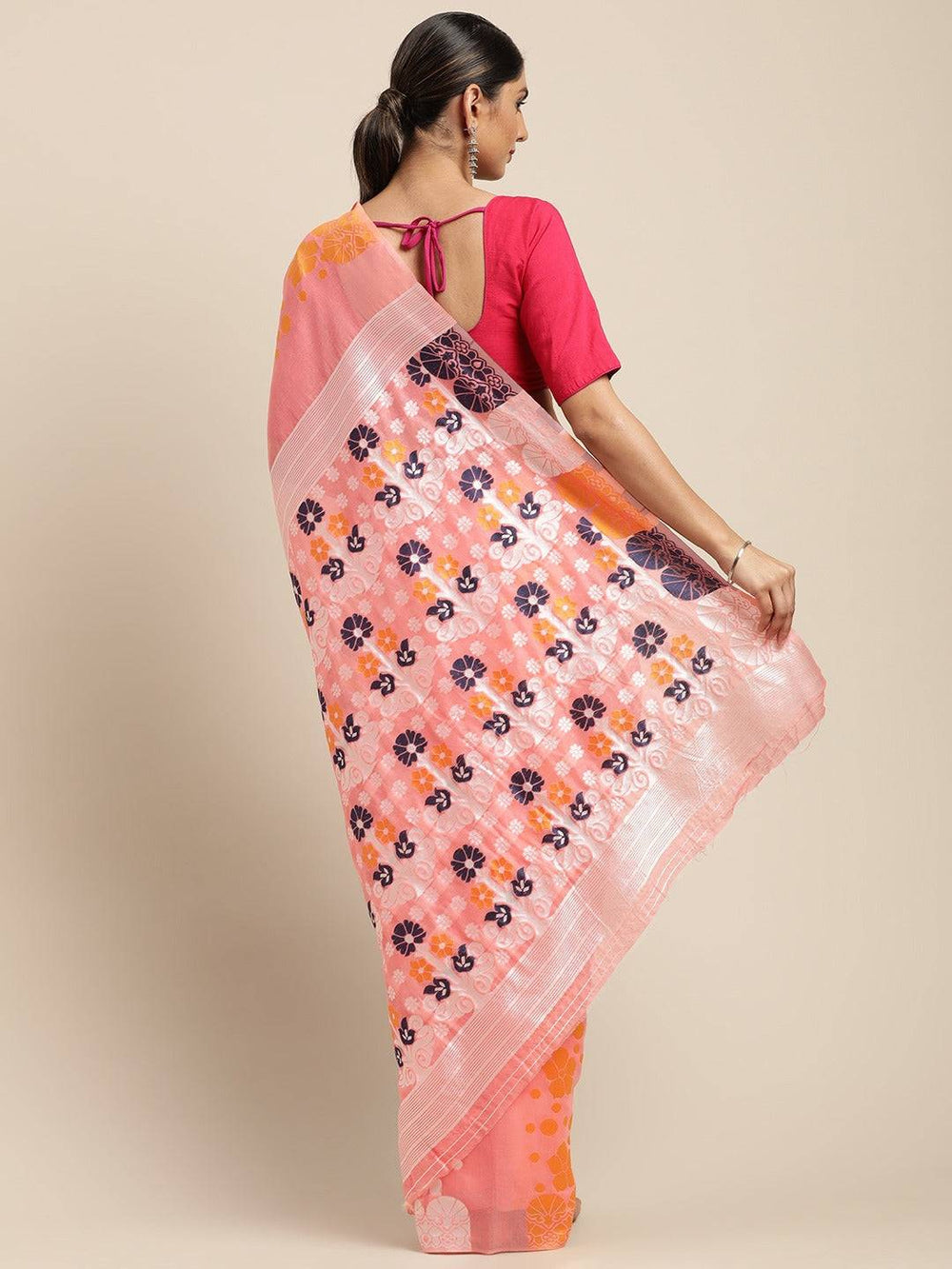 Dhakai Jamdani Cotton Silk Saree