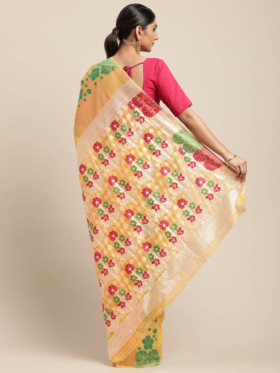 Dhakai Jamdani Cotton Silk Saree