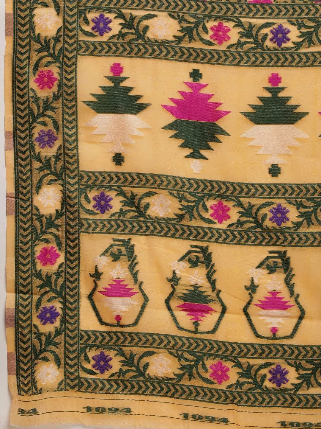 Dhakai Jamdani Cotton Silk Saree
