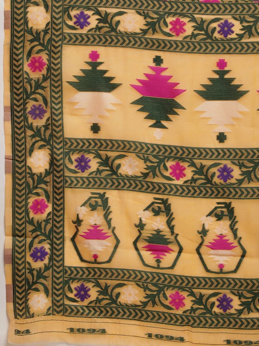 Dhakai Jamdani Cotton Silk Saree