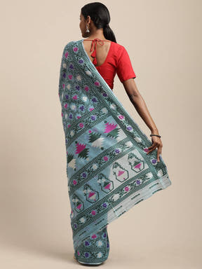 Dhakai Jamdani Cotton Silk Saree