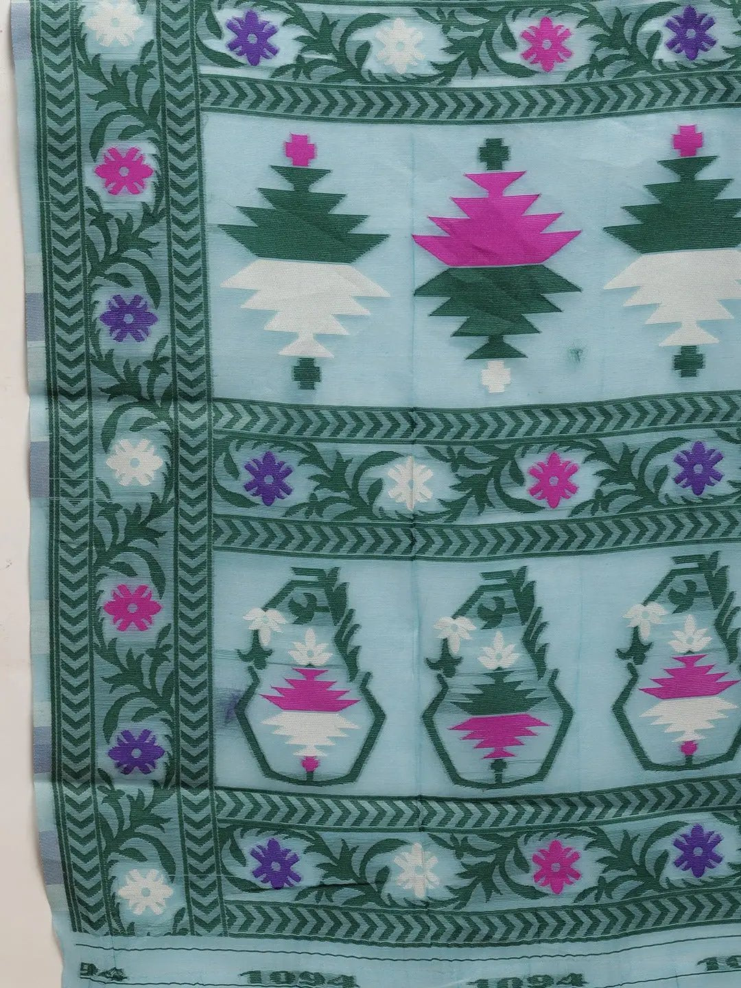 Dhakai Jamdani Cotton Silk Saree