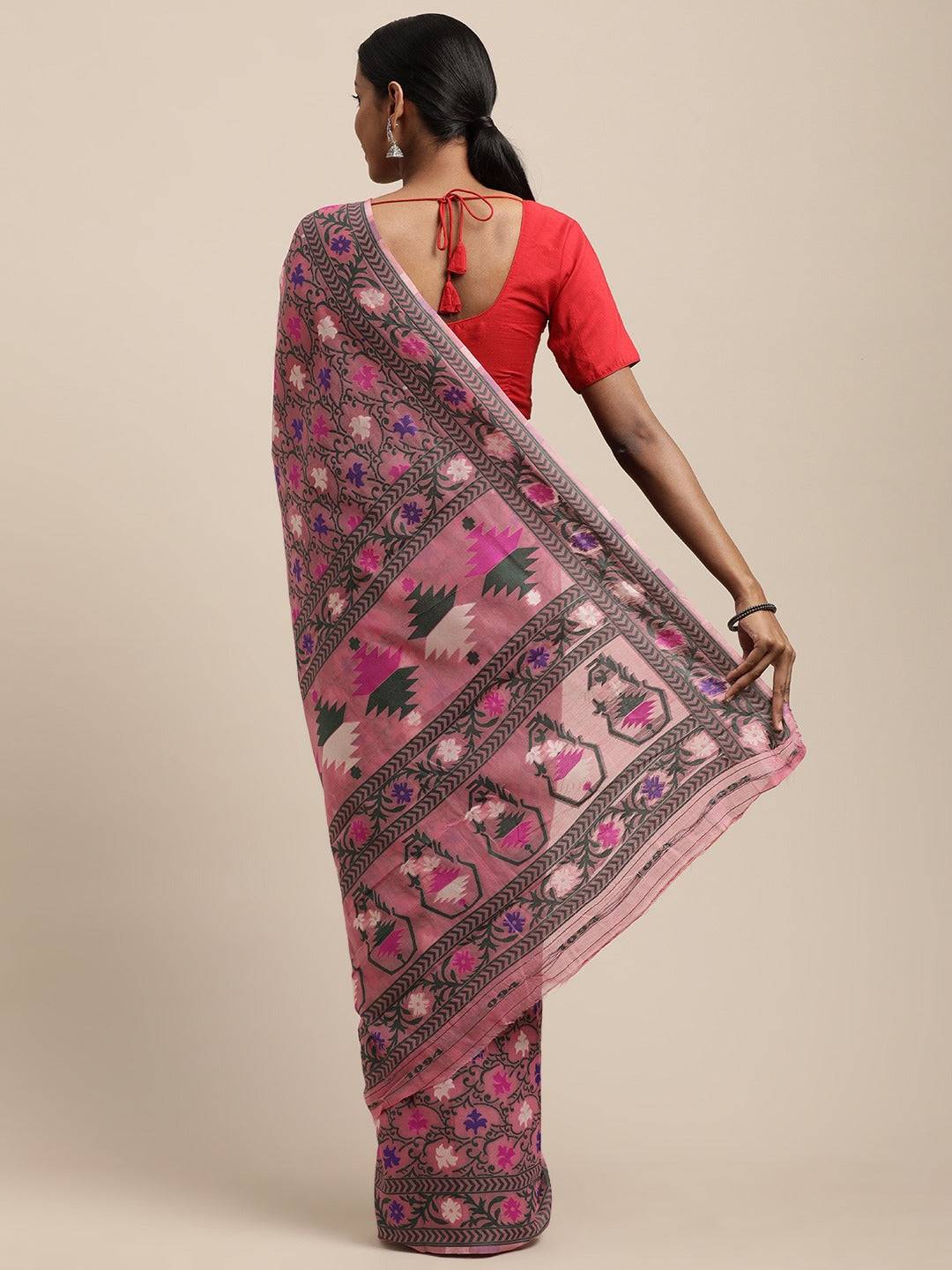 Dhakai Jamdani Cotton Silk Saree