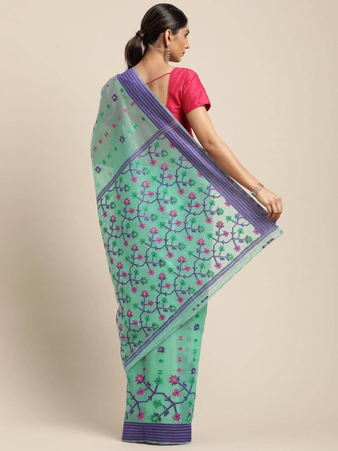 Dhakai Jamdani Cotton Silk Saree