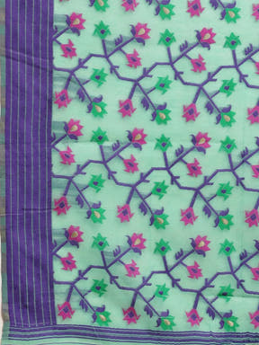 Dhakai Jamdani Cotton Silk Saree