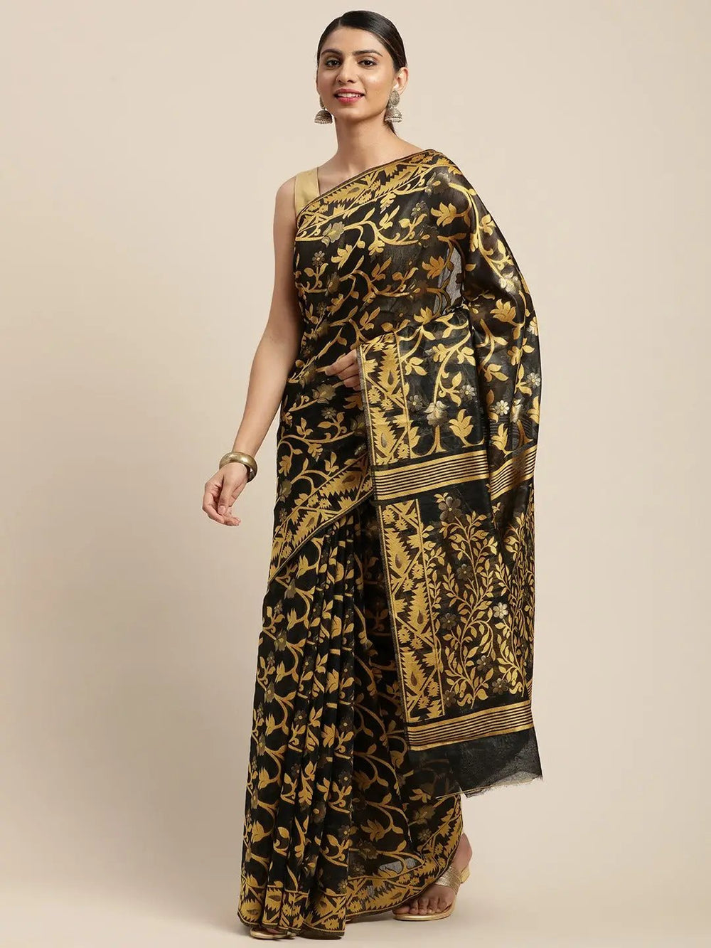Dhakai Jamdani Cotton Silk Saree