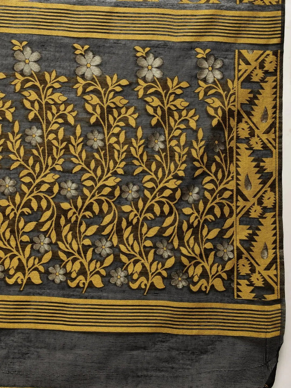 Dhakai Jamdani Cotton Silk Saree