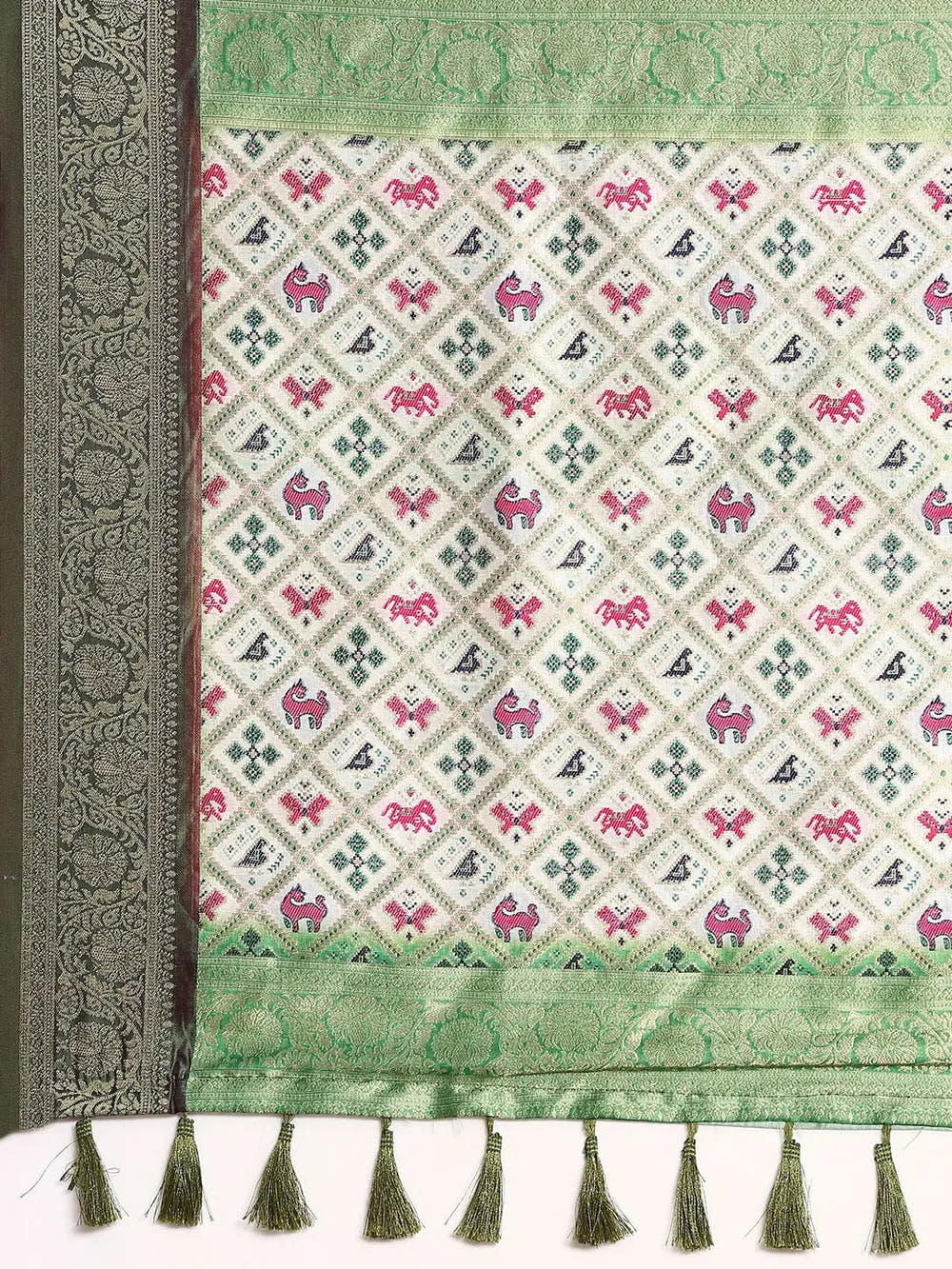  Ikkat Digital Print Soft Silk Saree