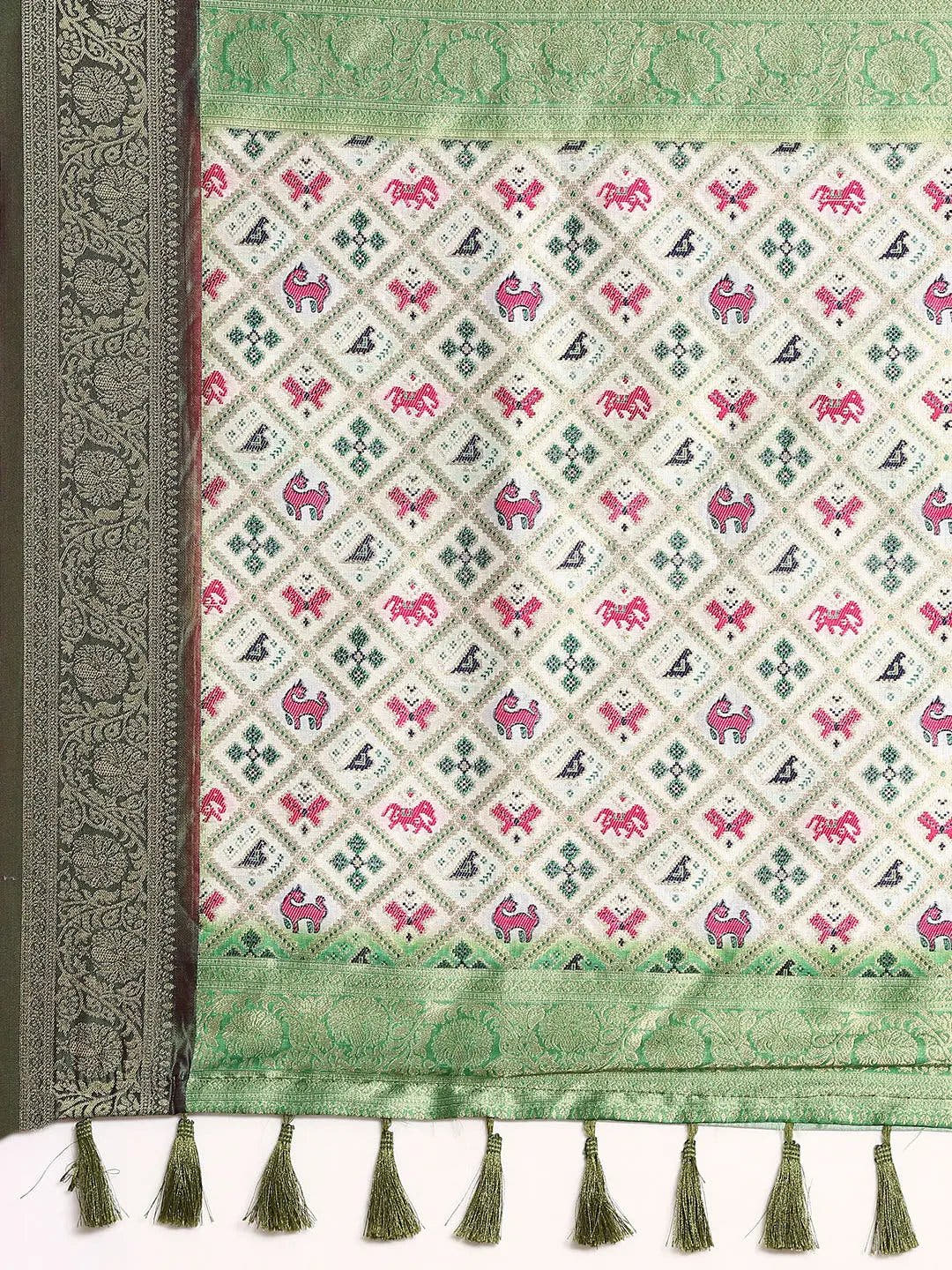  Ikkat Digital Print Soft Silk Saree