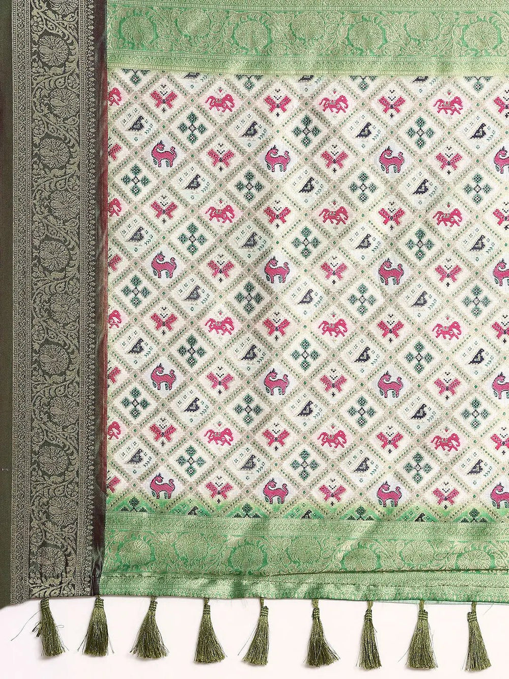  Ikkat Digital Print Soft Silk Saree