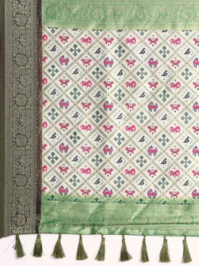  Ikkat Digital Print Soft Silk Saree