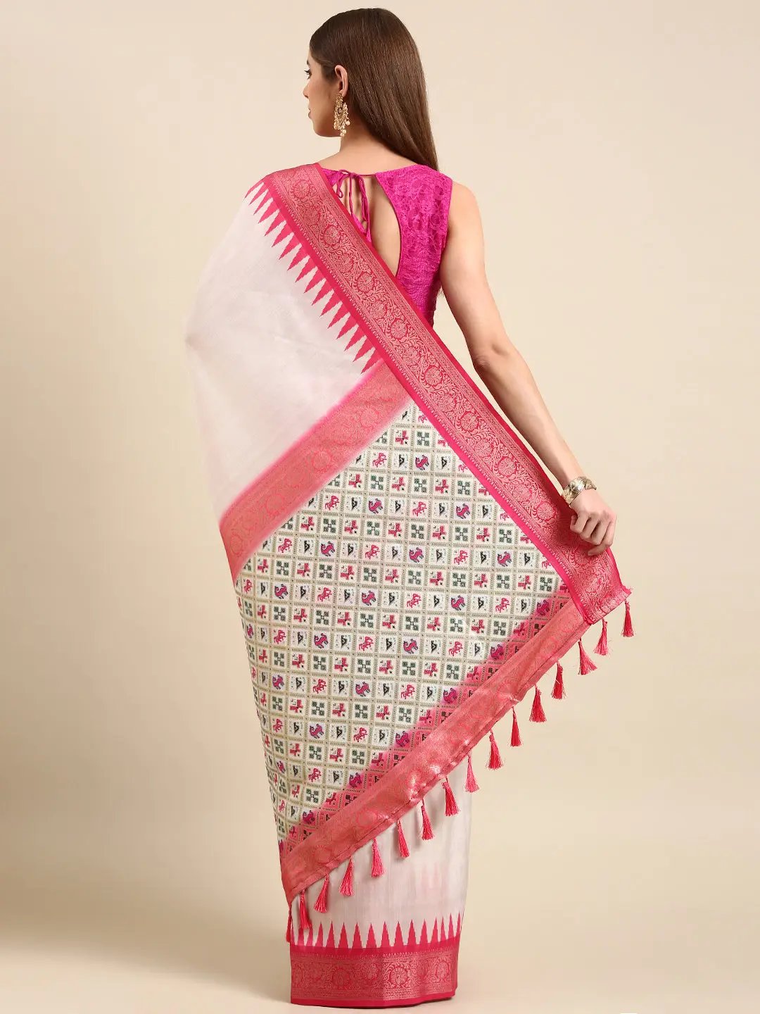  Ikkat Digital Print Soft Silk Saree