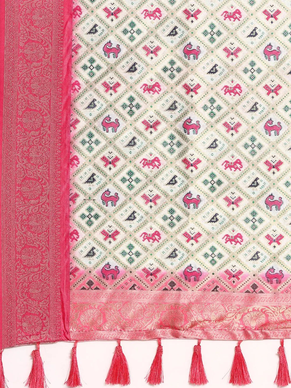  Ikkat Digital Print Soft Silk Saree