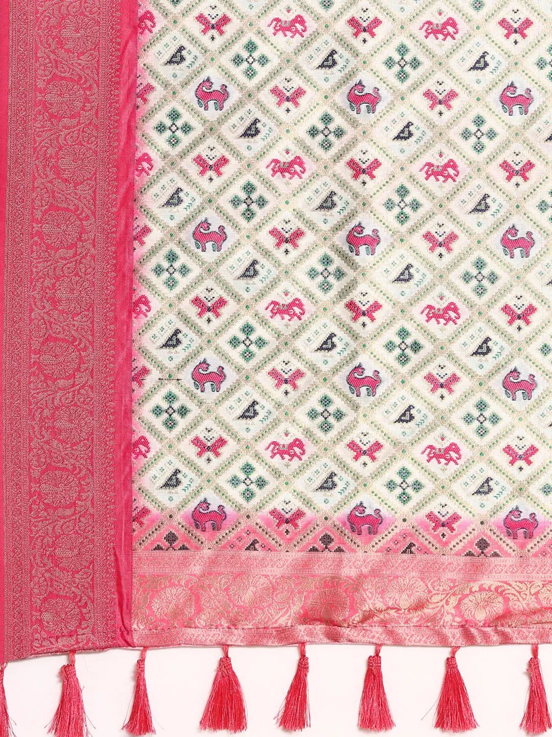  Ikkat Digital Print Soft Silk Saree