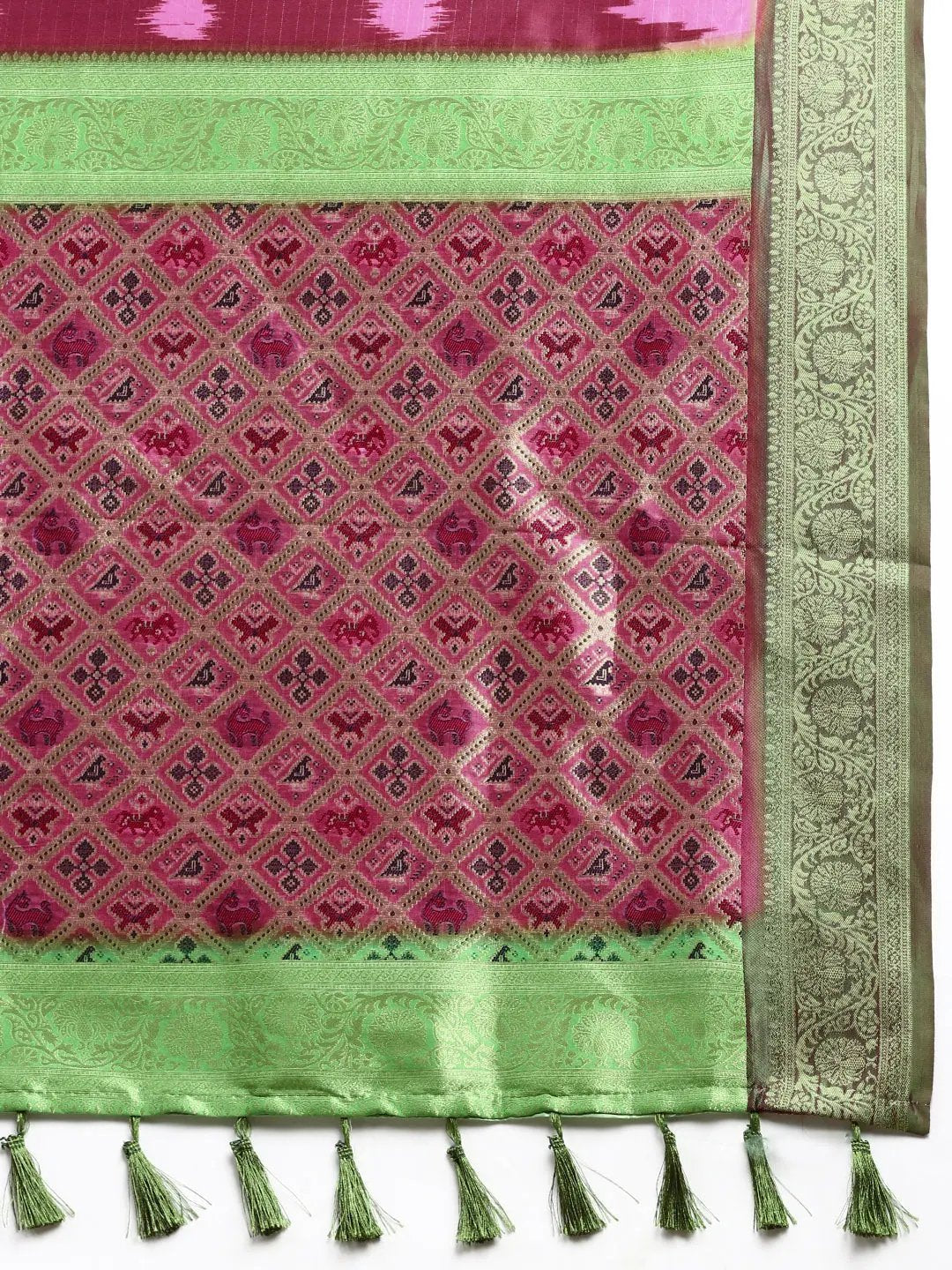  Ikkat Digital Print Soft Silk Saree