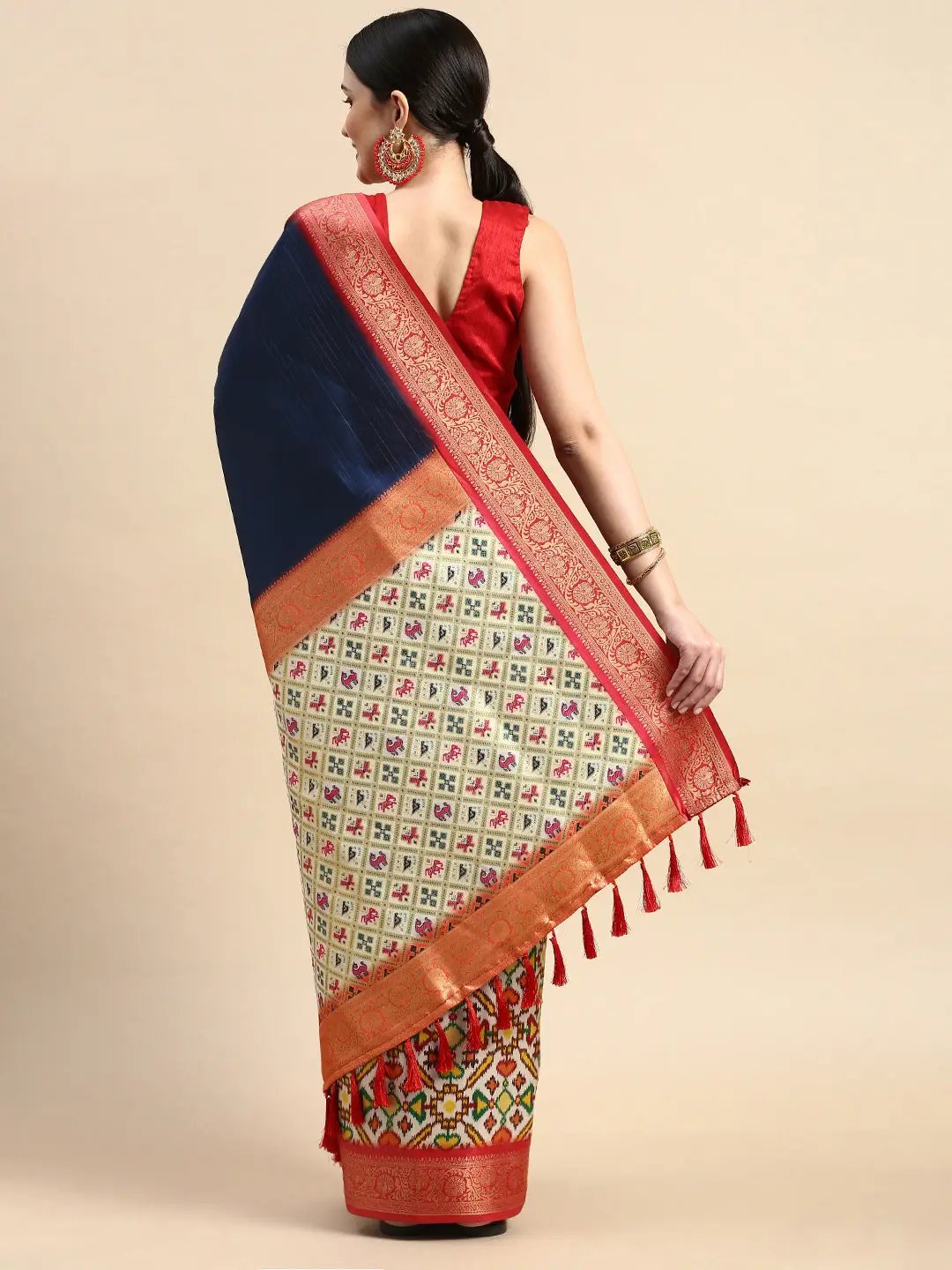  Ikkat Digital Print Soft Silk Saree