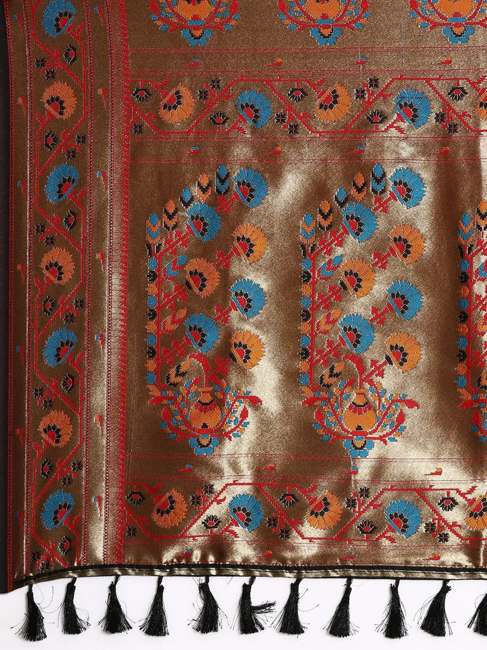 Black Colour Yevla Paithani Soft Silk Saree