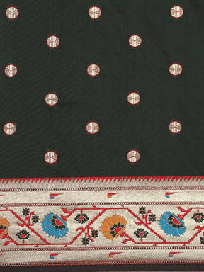 Dark Green Colour Yevla Paithani Soft Silk Saree