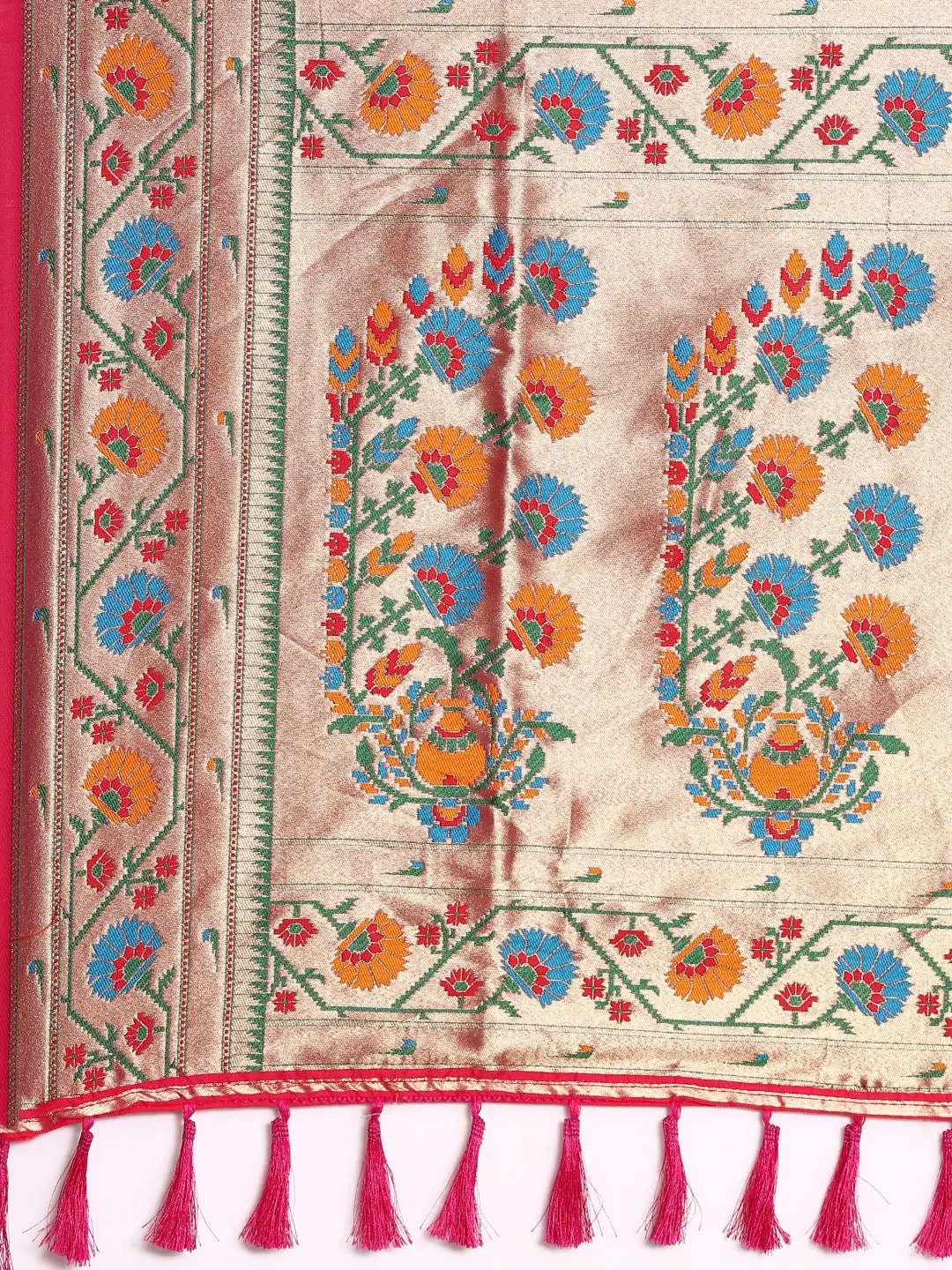 Pink Colour Yevla Paithani Soft Silk Saree