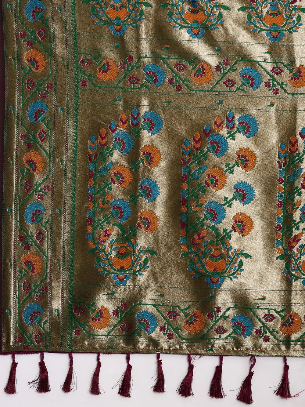 Yevla Paithani Minakari Border Silk Saree