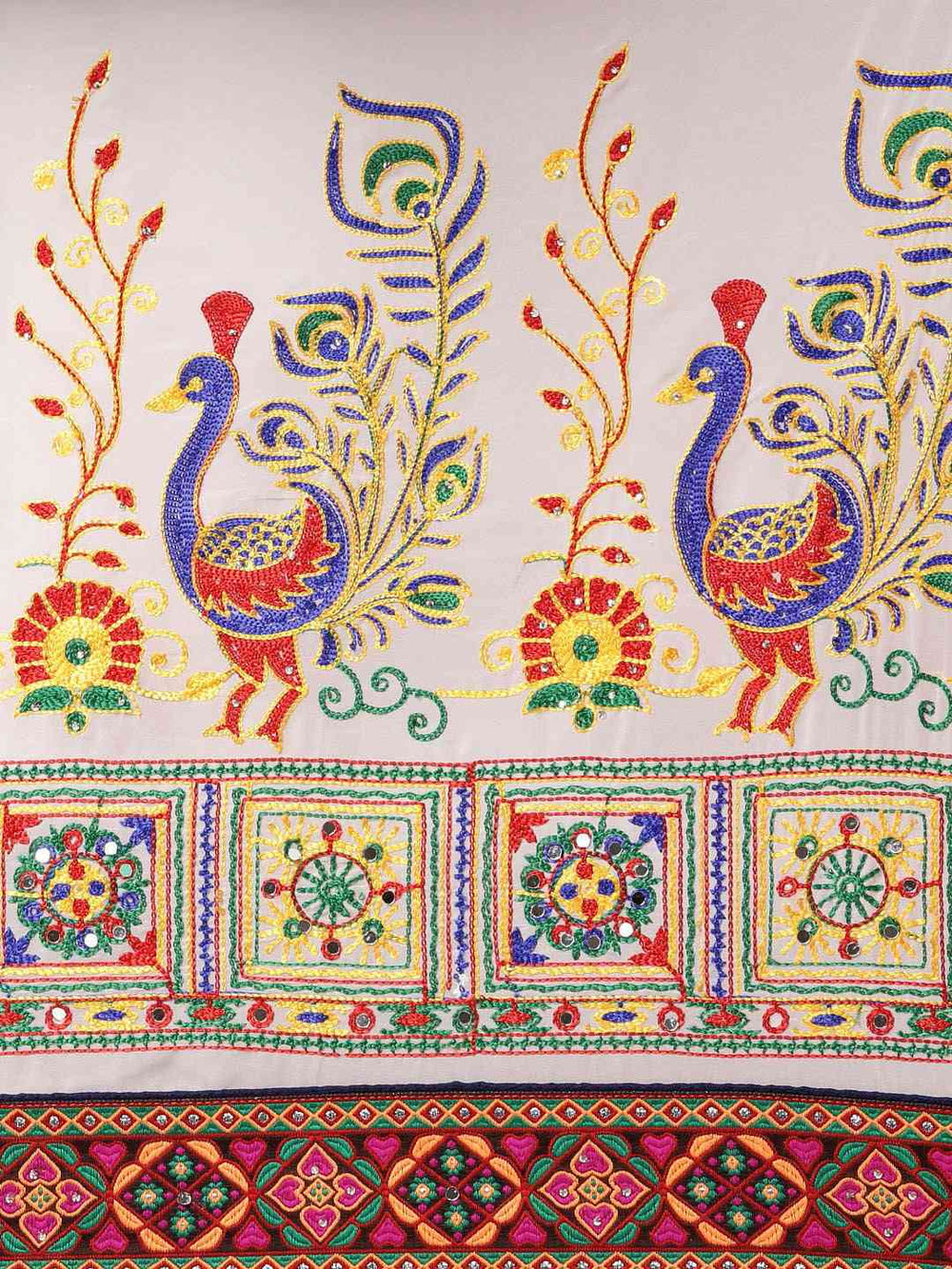 Festive Wear Royal Red Colour Katchi Embroidery Saree