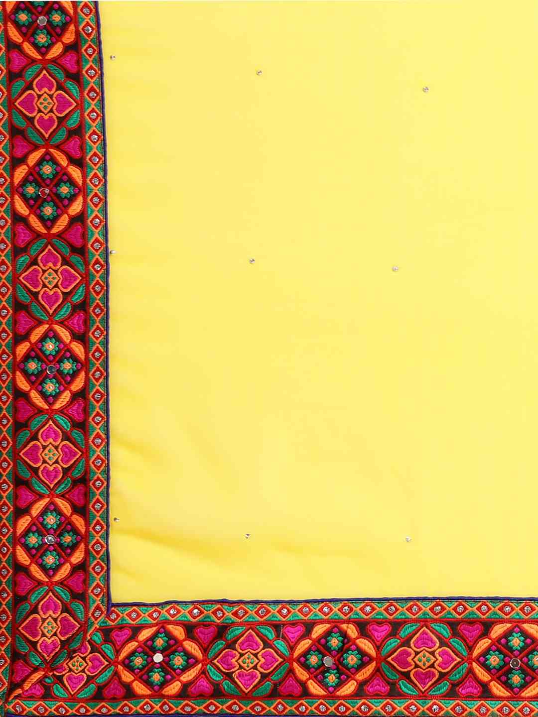 Royal Yellow Colour Festive Poly Georgette Saree 