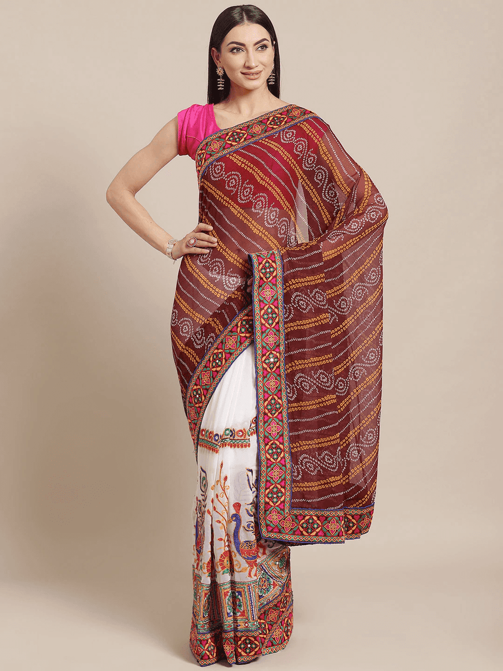 Shop Royal Katchi Embroidery Festive Wear Saree | Vastranand
