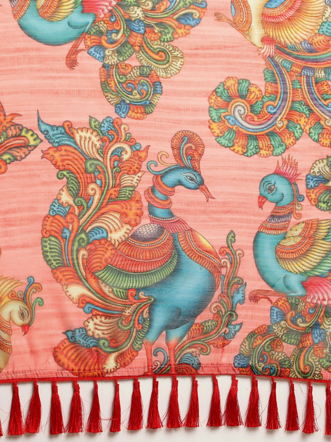 Stylish Kalamkari Pink Colour Linen Print Banarasi Saree