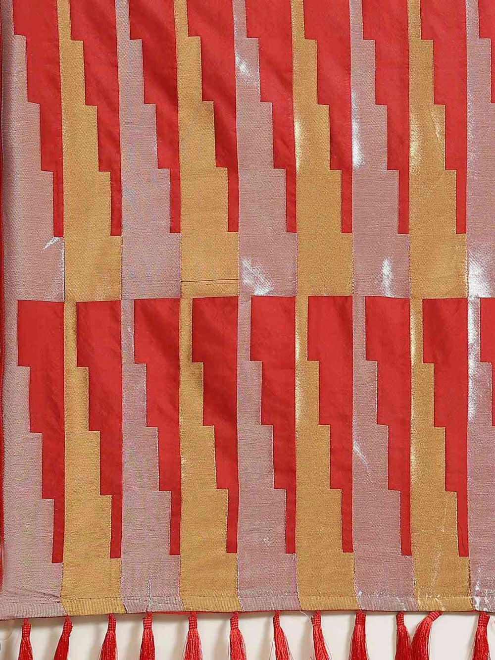 Stylish Red Colour Ethnic Motifs Zari Banarasi Silk Saree