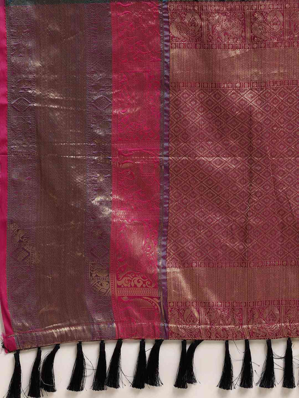 Stylish Banarasi Silk Cotton Woven Saree in Navy Colour 