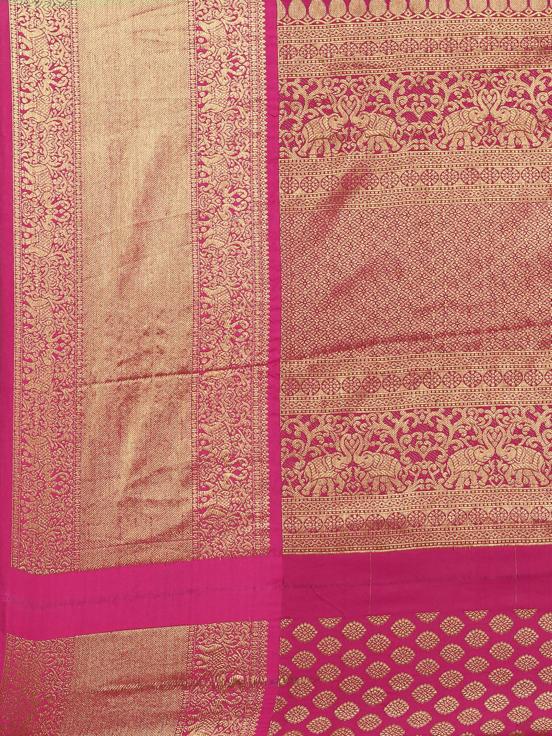  Green Colour Kanjivaram Silk Saree with Checked Print