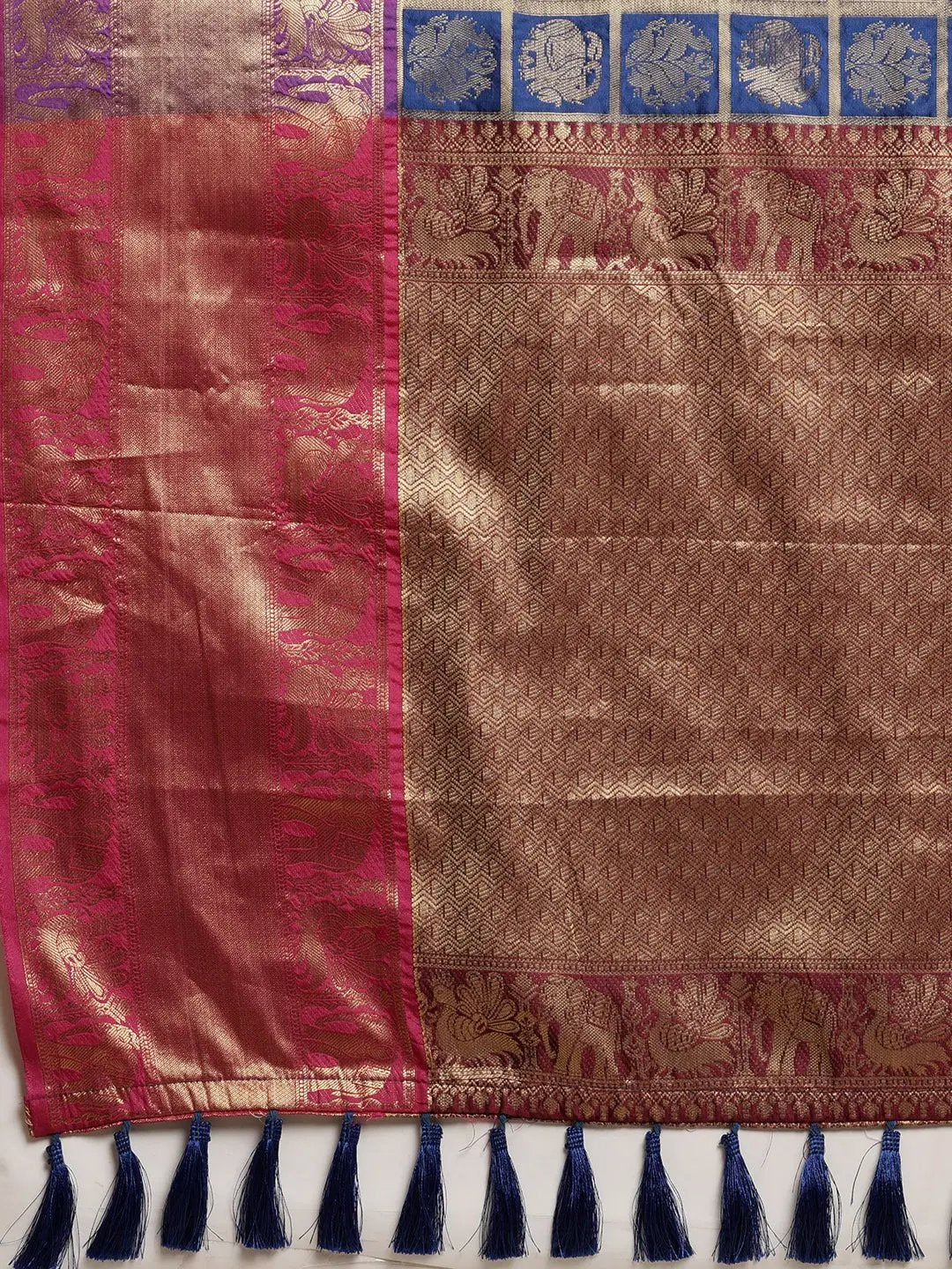 Banarasi Pattu Zari Motifs Festive Wear Saree