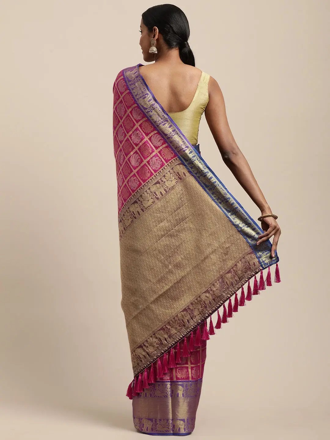 Banarasi Pattu Zari Motifs Festive Wear Saree