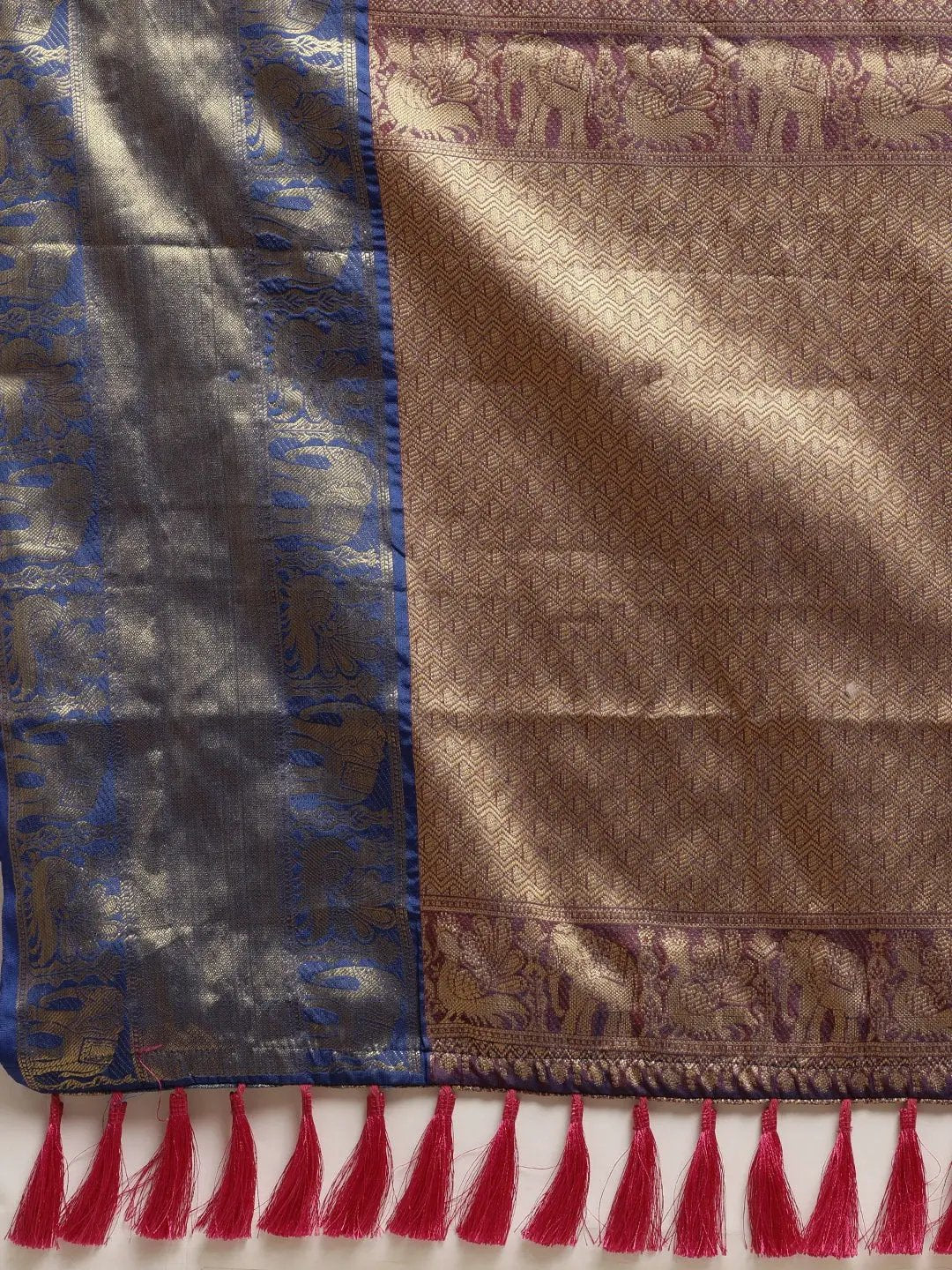 Banarasi Pattu Zari Motifs Festive Wear Saree