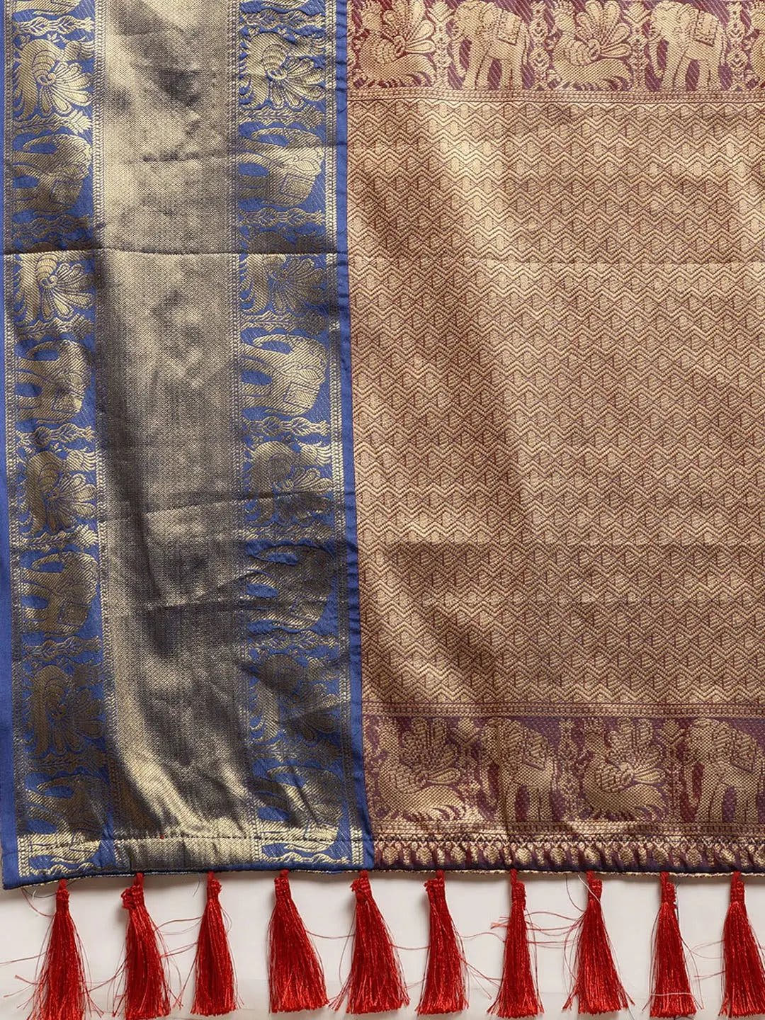 Banarasi Pattu Zari Motifs Festive Wear Saree