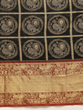 Banarasi Pattu Zari Motifs Festive Wear Saree