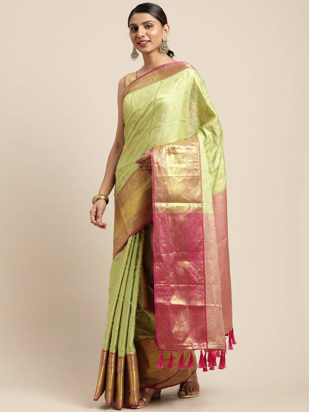 Banarasi Pattu Zari Motifs Festive Wear Saree