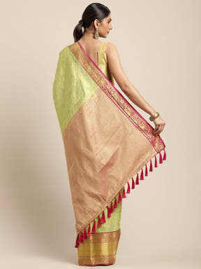 Banarasi Pattu Zari Motifs Festive Wear Saree