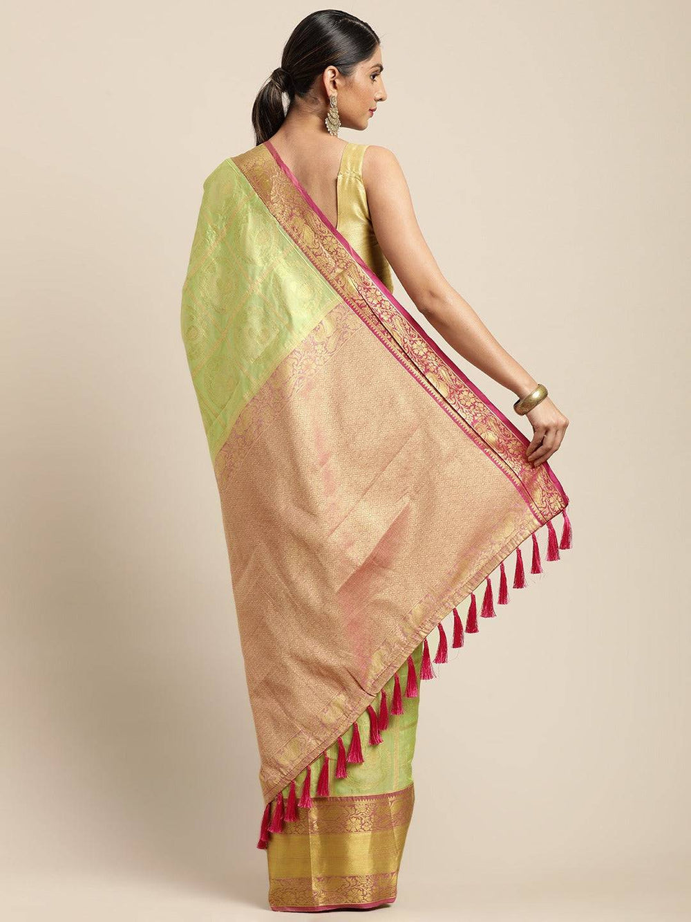 Banarasi Pattu Zari Motifs Festive Wear Saree
